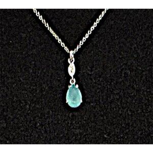 Vintage Silver Necklace with Aqua Marie Pendant